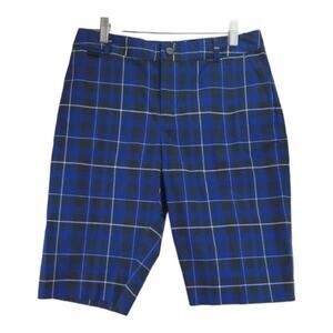 Ralph Lauren Shorts Blue‎ Black Plaid Golf Lauren Active Sport Chino Size 12